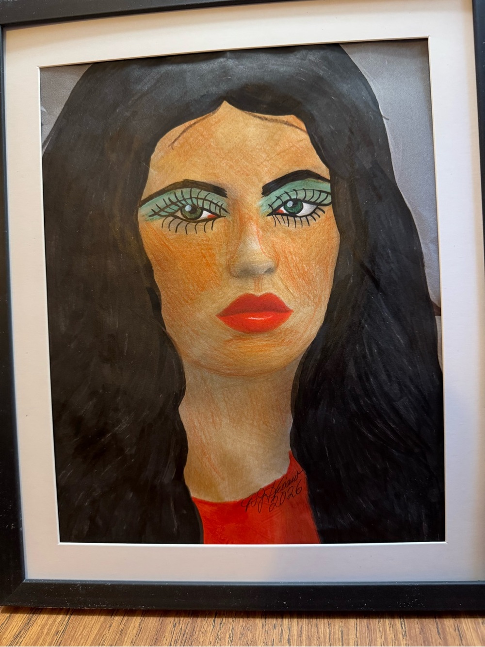 Vibrant portrait of a dark haired beauty.